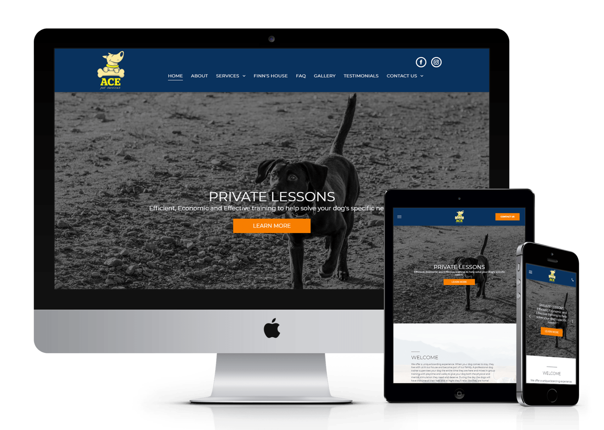 Ace Pet Services website design screenshot